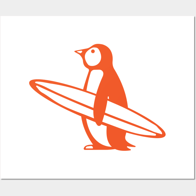 SURF PENGUIN Wall Art by encip